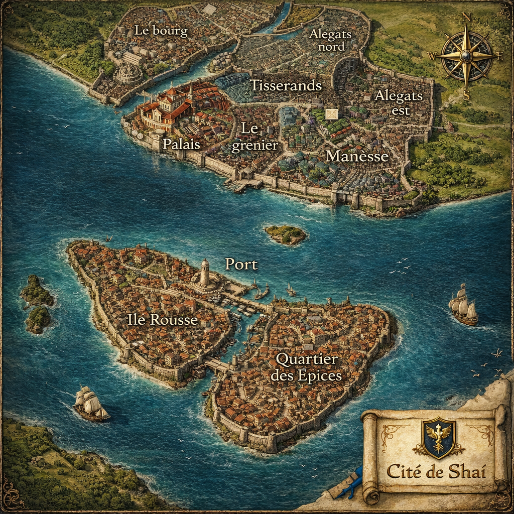 Carte shaï avant le pont