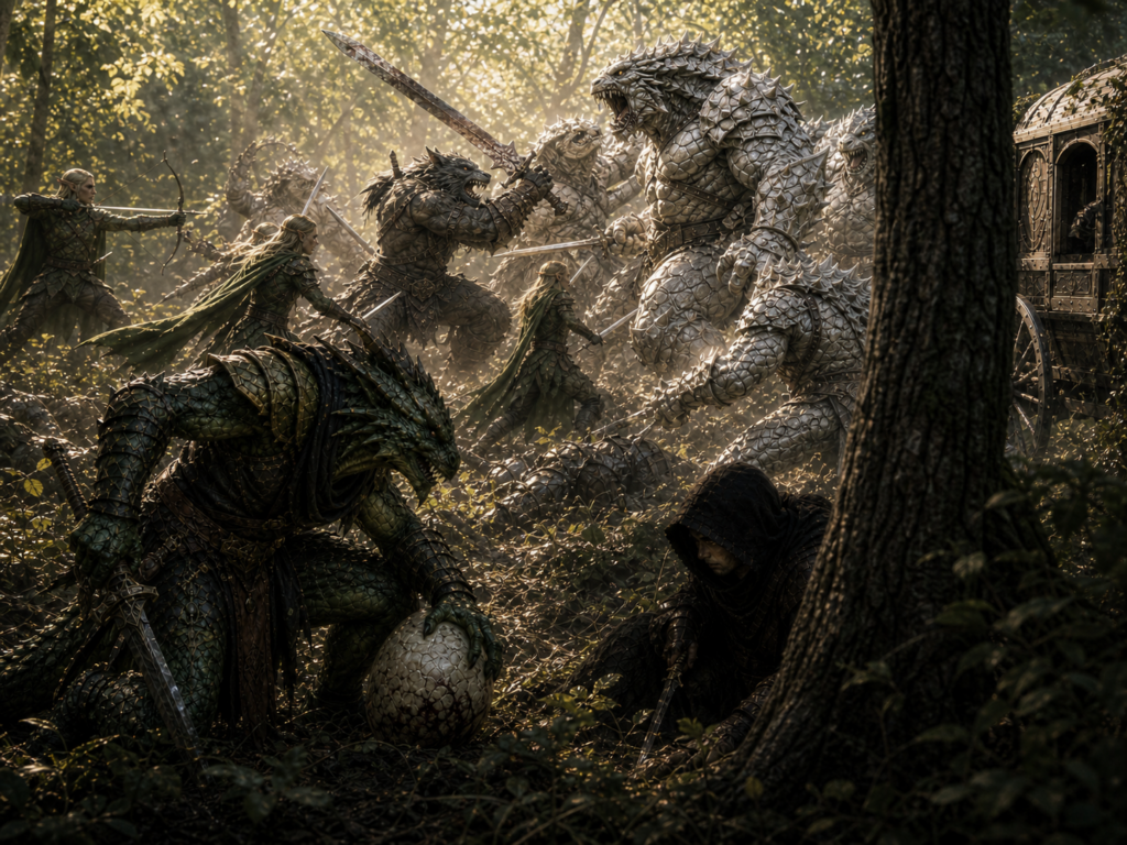 attaque de Dorein Dor par les drakonians blancs